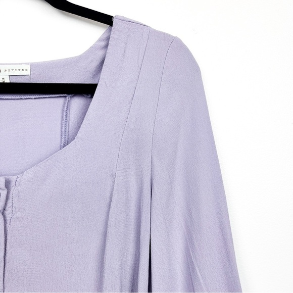 Cleo Long Sleeve Lavender Purple Button-Up Blouse - Picture 3 of 10